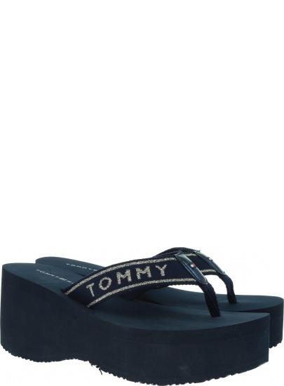 Granatowe Japonki TOMMY HILFIGER Tommy Retro High Bea FW0FW03871 403