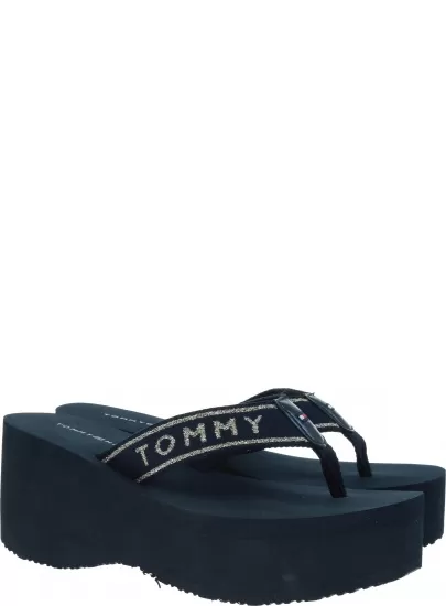 Granatowe Japonki TOMMY HILFIGER Tommy Retro High Bea FW0FW03871 403