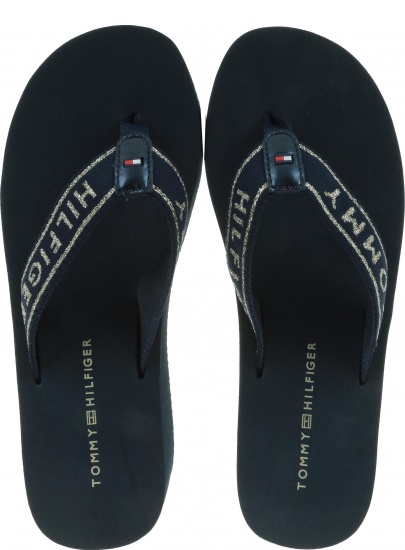 Granatowe Japonki TOMMY HILFIGER Tommy Retro High Bea FW0FW03871 403