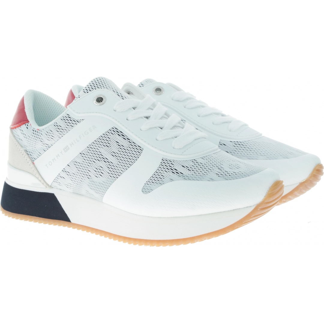 Białe Sneakersy TOMMY HILFIGER Tommy Jacquard City FW0FW04026 020