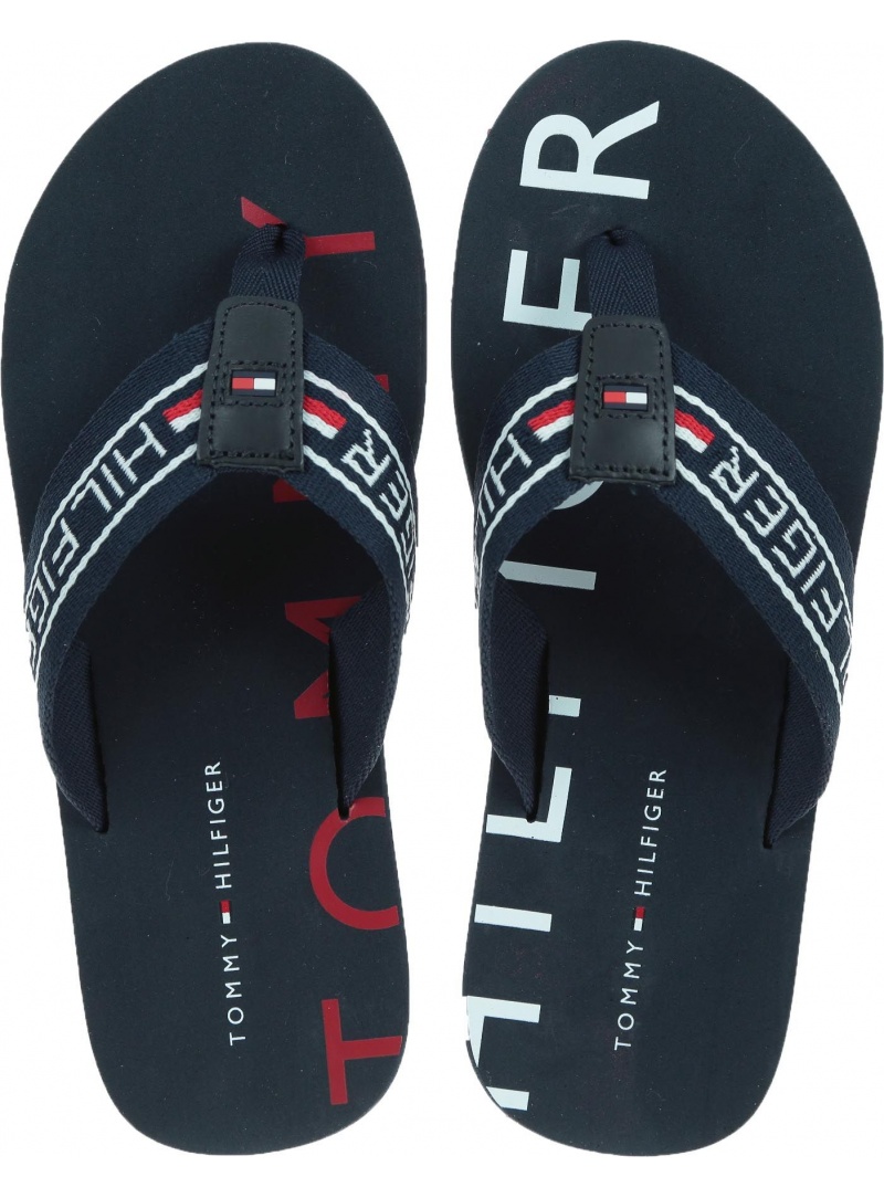 Granatowe Japonki TOMMY HILFIGER Seasonal Stripe Beach FM0FM02075 403 Granatowe Japonki TOMMY HILFIGER Seasonal Stripe Beach FM0FM02075 403