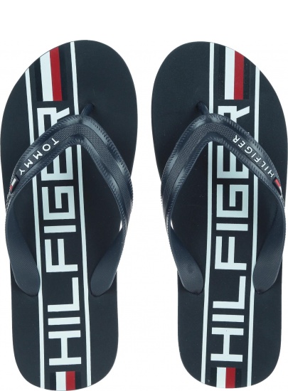 Granatowe Japonki TOMMY HILFIGER Heritage Print Beach FM0FM02232 403