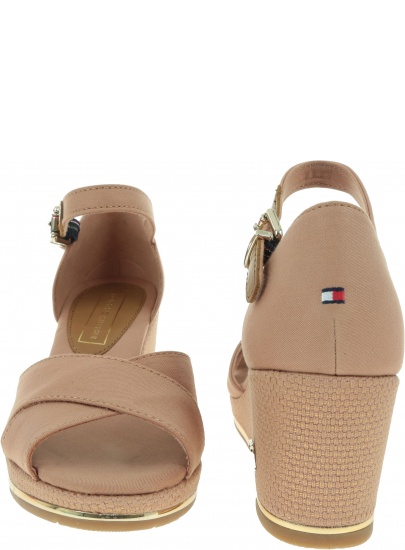 Beżowe Espadryle TOMMY HILFIGER Feminine Mid Wedge S FW0FW04077 297
