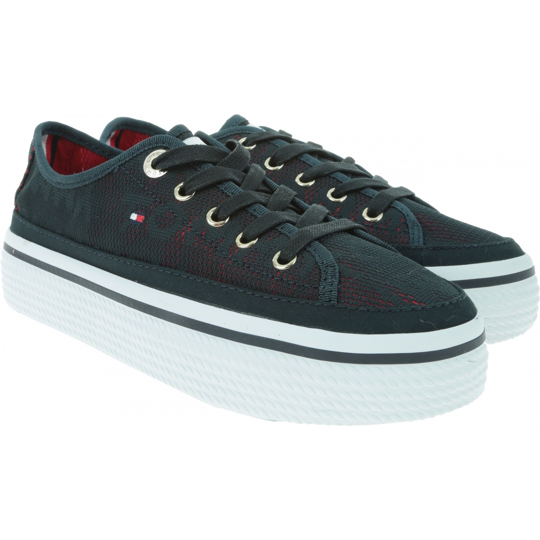 Granatowe Tenisówki TOMMY HILFIGER Tommy Jacquard Flatf FW0FW04071 403