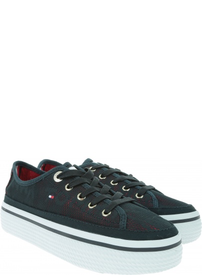 Granatowe Tenisówki TOMMY HILFIGER Tommy Jacquard Flatf FW0FW04071 403