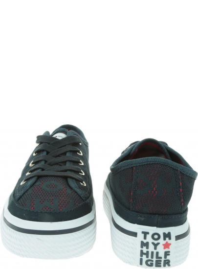 Granatowe Tenisówki TOMMY HILFIGER Tommy Jacquard Flatf FW0FW04071 403