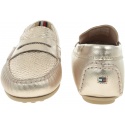 Złote Mokasyny TOMMY HILFIGER Snake Pattern Moccas FW0FW04063 716