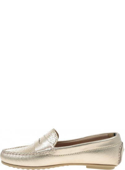 Złote Mokasyny TOMMY HILFIGER Snake Pattern Moccas FW0FW04063 716