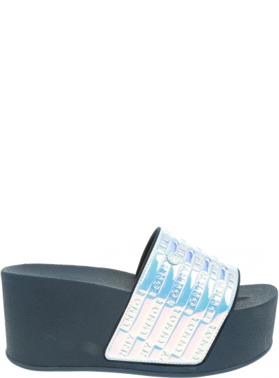 Granatowe Klapki TOMMY HILFIGER High Pool Slide Shin FW0FW04059 403