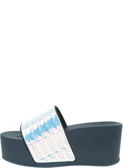 Granatowe Klapki TOMMY HILFIGER High Pool Slide Shin FW0FW04059 403