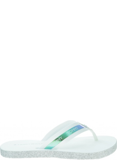 Białe Japonki TOMMY HILFIGER Flat Beach Sandal Ir FW0FW04016 100