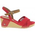 Czerwone Koturny TOMMY HILFIGER Printed Mid Wedge Sa FW0FW03933 611
