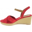Czerwone Koturny TOMMY HILFIGER Printed Mid Wedge Sa FW0FW03933 611