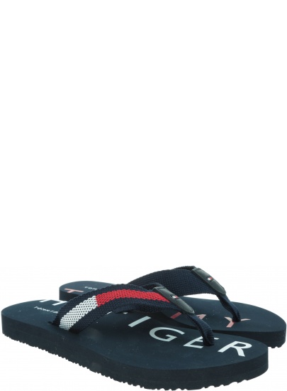 Grantowe Japonki TOMMY HILFIGER Flat Beach Sandal Hi FW0FW03887 020