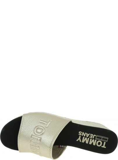 Złote Klapki TOMMY HILFIGER Shiny Metallic Flatf EN0EN00546 715