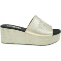 Złote Klapki TOMMY HILFIGER Shiny Metallic Flatf EN0EN00546 715