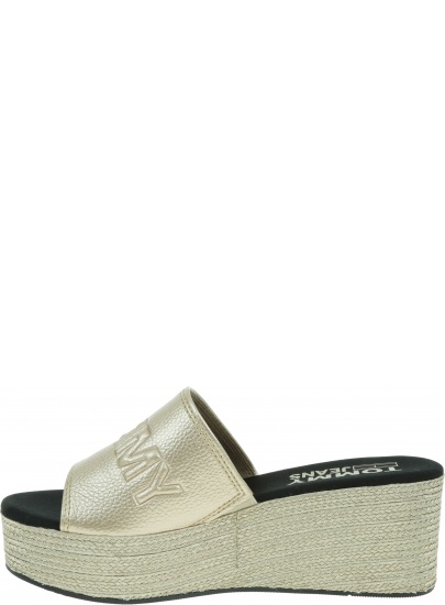 Złote Klapki TOMMY HILFIGER Shiny Metallic Flatf EN0EN00546 715