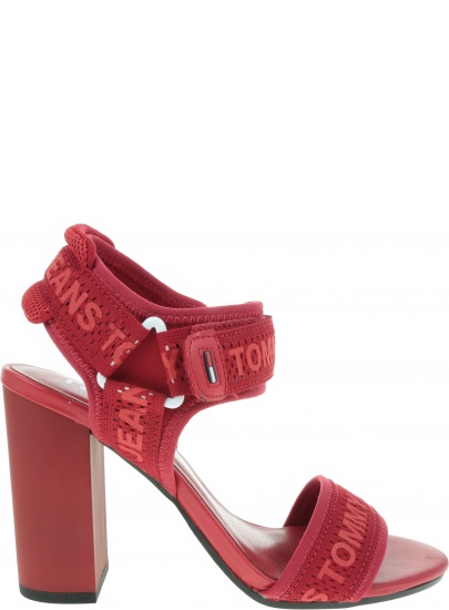 Czerwone Sandały TOMMY HILFIGER Mesh Webbing Heeled EN0EN00450 611
