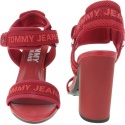 Czerwone Sandały TOMMY HILFIGER Mesh Webbing Heeled EN0EN00450 611