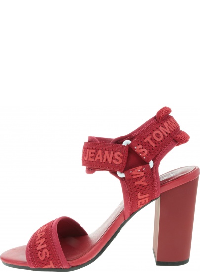 Czerwone Sandały TOMMY HILFIGER Mesh Webbing Heeled EN0EN00450 611