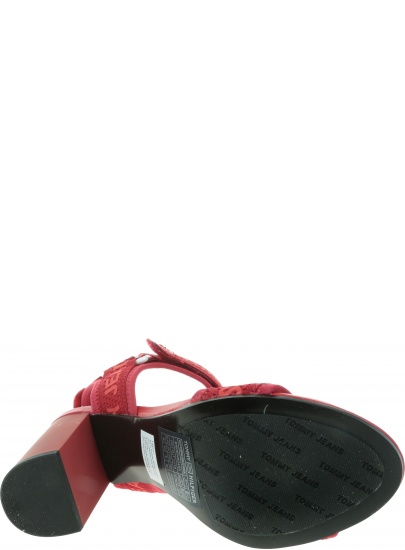 Czerwone Sandały TOMMY HILFIGER Mesh Webbing Heeled EN0EN00450 611