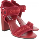 Czerwone Sandały TOMMY HILFIGER Mesh Webbing Heeled EN0EN00450 611