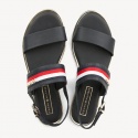 Granatowe Sandały TOMMY HILFIGER Flat Sandal Corporat FW0FW04049 403