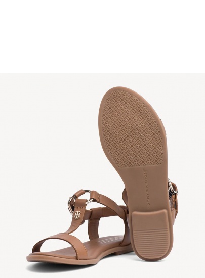 Brązowe Sandały TOMMY HILFIGER Elevated Leather Fla FW0FW03946 929