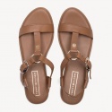 Brązowe Sandały TOMMY HILFIGER Elevated Leather Fla FW0FW03946 929
