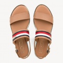 Brązowe Sandały TOMMY HILFIGER Flat Sandal Corporat FW0FW04049 929