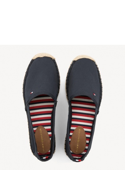 Granatowe Espadryle TOMMY HILFIGER Basic Flat Espadrill FW0FW02924 403