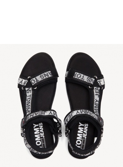 Czarne Sandały TOMMY HILFIGER Mesh Webbing Sporty EN0EN00568 990