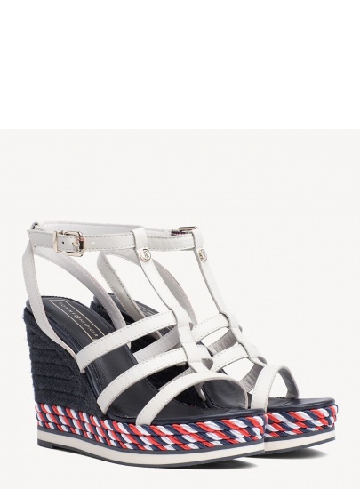 Białe Espadryle TOMMY HILFIGER Colorful Rope Wedge FW0FW03821 121