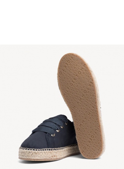 Granatowe Espadryle TOMMY HILFIGER Flat Espadrille Corp FW0FW03801 403