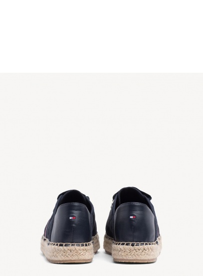 Granatowe Espadryle TOMMY HILFIGER Flat Espadrille Corp FW0FW03801 403