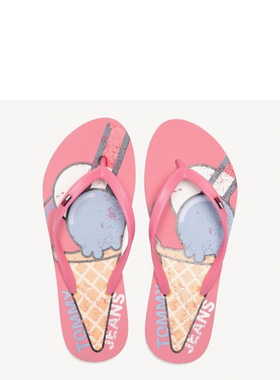 Różowe Japonki TOMMY HILFIGER Ice Cream Beach Sand EN0EN00467 669