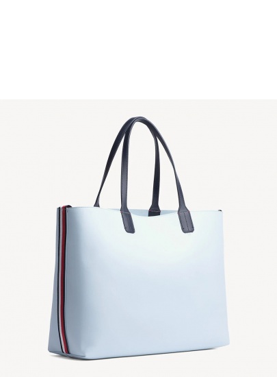 Niebieska Shopperka TOMMY HILFIGER Iconic Tommy Tote AW0AW06446 413