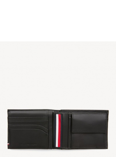 Czarny Portfel Męski TOMMY HILFIGER Bi-Material Cc Flap AM0AM04539 002