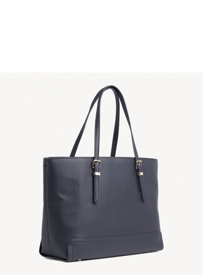 Granatowa Shopperka TOMMY HILFIGER Honey Med Tote Corp AW0AW06867 901