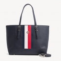 Granatowa Shopperka TOMMY HILFIGER Honey Med Tote Corp AW0AW06867 901