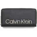 Duży Czarny Portfel CALVIN KLEIN Ck Must Lrg Ziparound K60K605468 Black 001