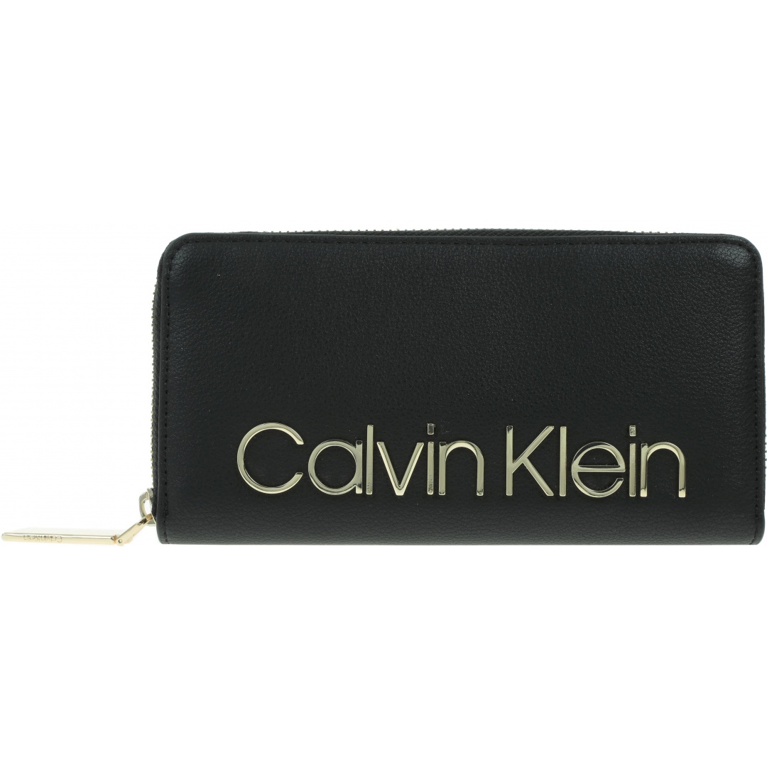 Duży Czarny Portfel CALVIN KLEIN Ck Must Lrg Ziparound K60K605468 Black 001