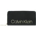 Duży Czarny Portfel CALVIN KLEIN Ck Must Lrg Ziparound K60K605468 Black 001