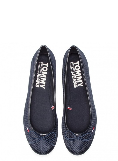 Granatowe Baleriny TOMMY HILFIGER Material Mix Balleri EN0EN00570 403