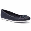 Granatowe Baleriny TOMMY HILFIGER Material Mix Balleri EN0EN00570 403