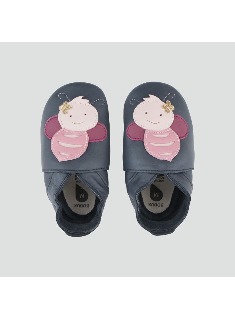Granatowe Kapcie BOBUX 1000-017-01 NAVY BEE SOFT SOLE