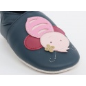 Granatowe Kapcie BOBUX 1000-017-01 NAVY BEE SOFT SOLE