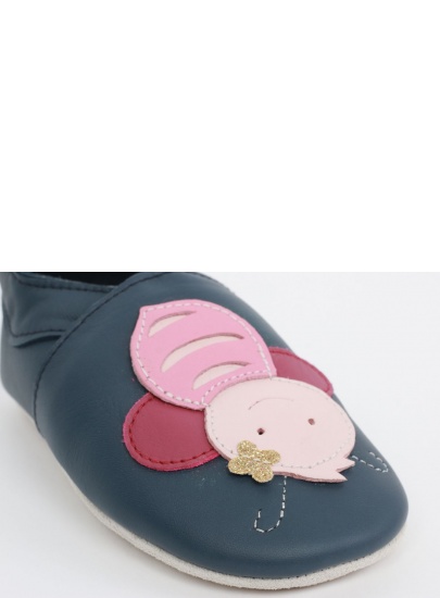Granatowe Kapcie BOBUX 1000-017-01 NAVY BEE SOFT SOLE