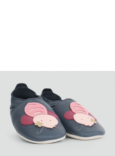 Granatowe Kapcie BOBUX 1000-017-01 NAVY BEE SOFT SOLE