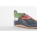 Kapcie Skórzane z Dinozaurem BOBUX 4070 NAVY DINOSAUR SOFT SOLE 4
